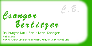 csongor berlitzer business card